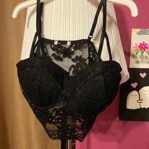 cute black lace crop top